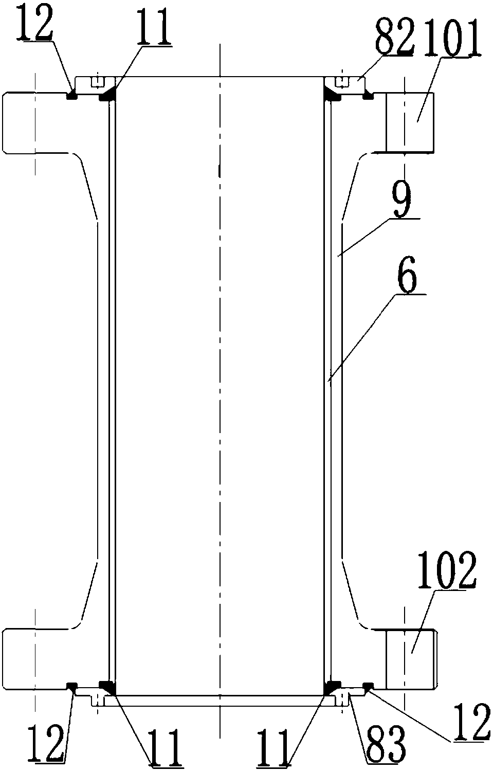 Reactor with thin-wall lining and production method of reactor