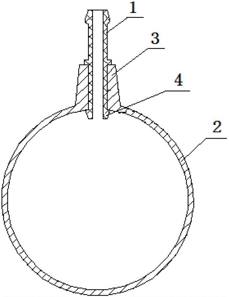 Connecting structure and connecting method for tapered interface and plastic connector of air inlet pipe of air filter