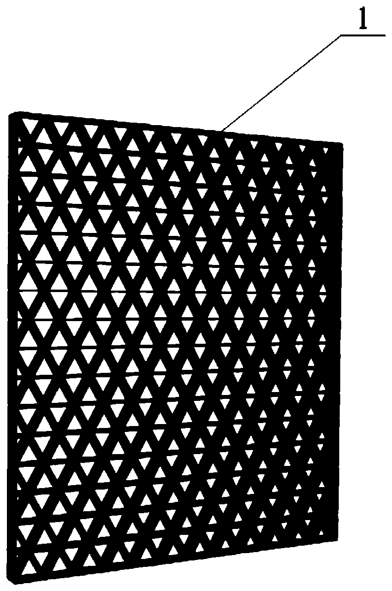 Civil air defence door leaf with geometric composite structure and manufacturing method