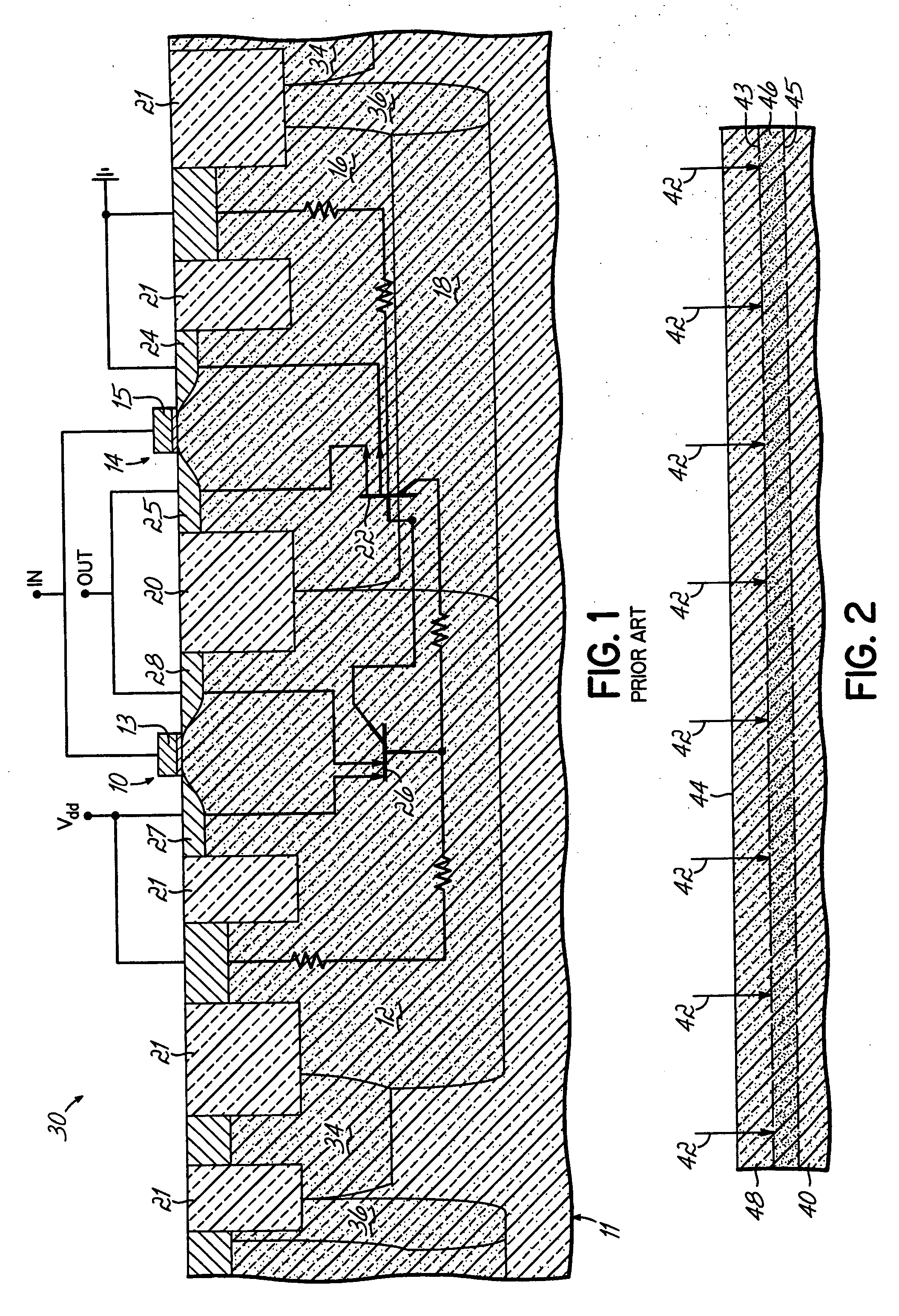 Methods and semiconductor structures for latch-up suppression using a buried damage layer