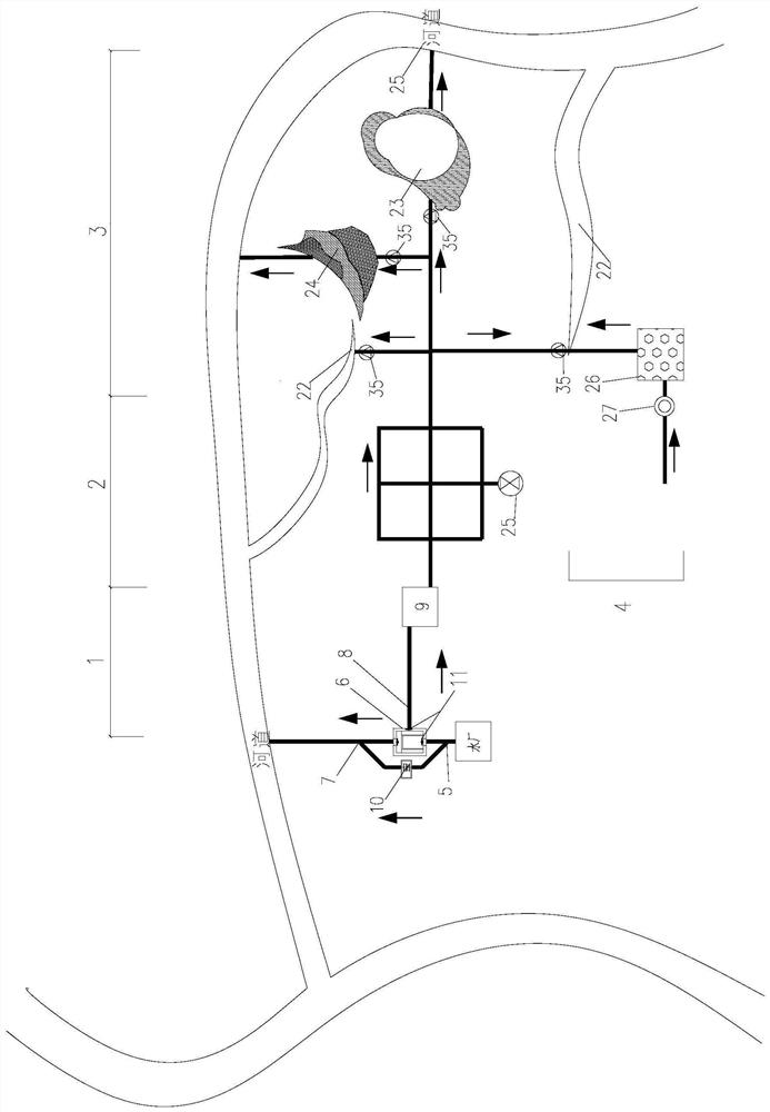 Ecological water supplementing system and method for rain-source river