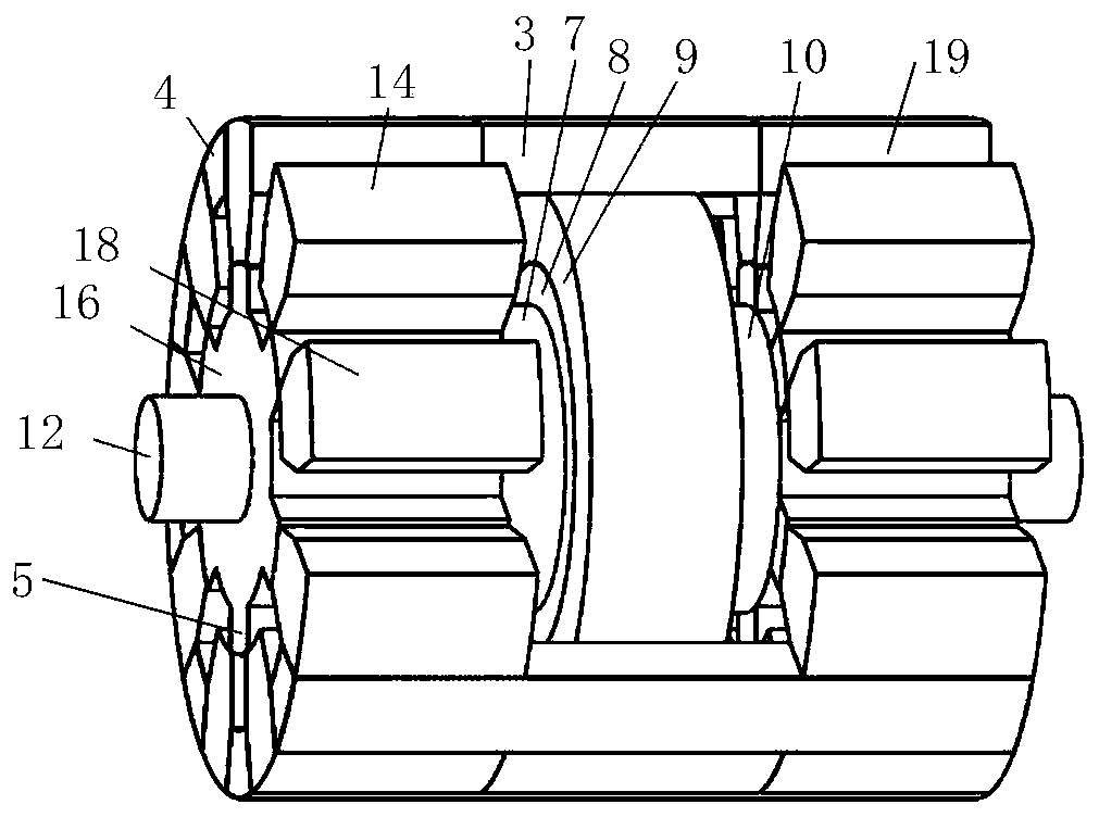 Block-type straight slot stator coil auxiliary brushless DC motor