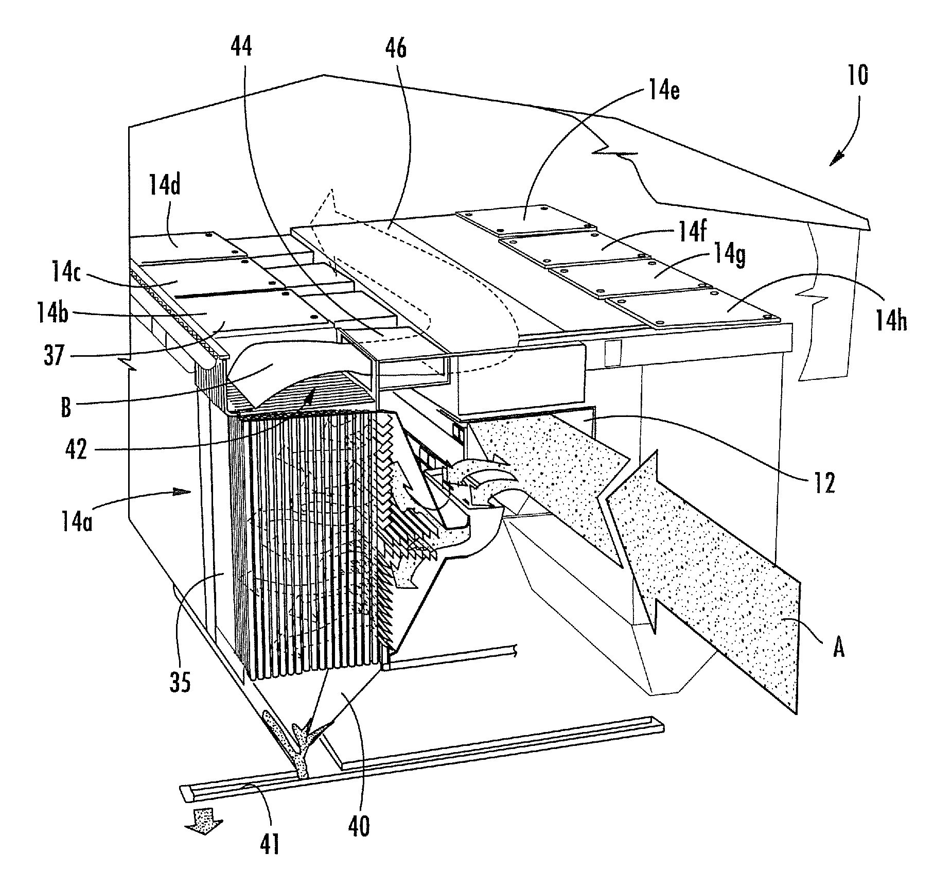 Airflow Reducing and Redirecting Arrangement For Industrial Baghouse