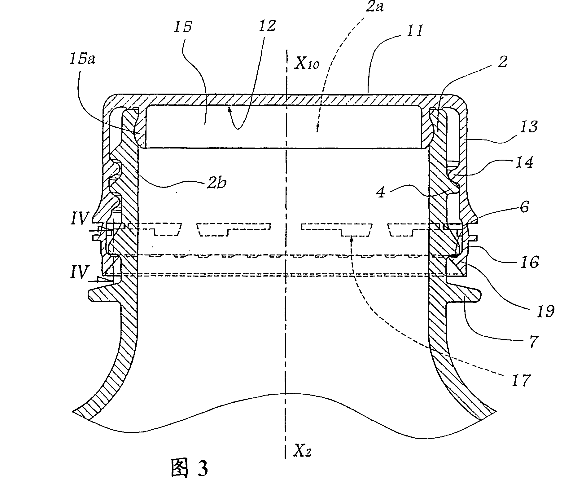 Closure device, neck compatible with said device and container comprising such a neck closed by said device