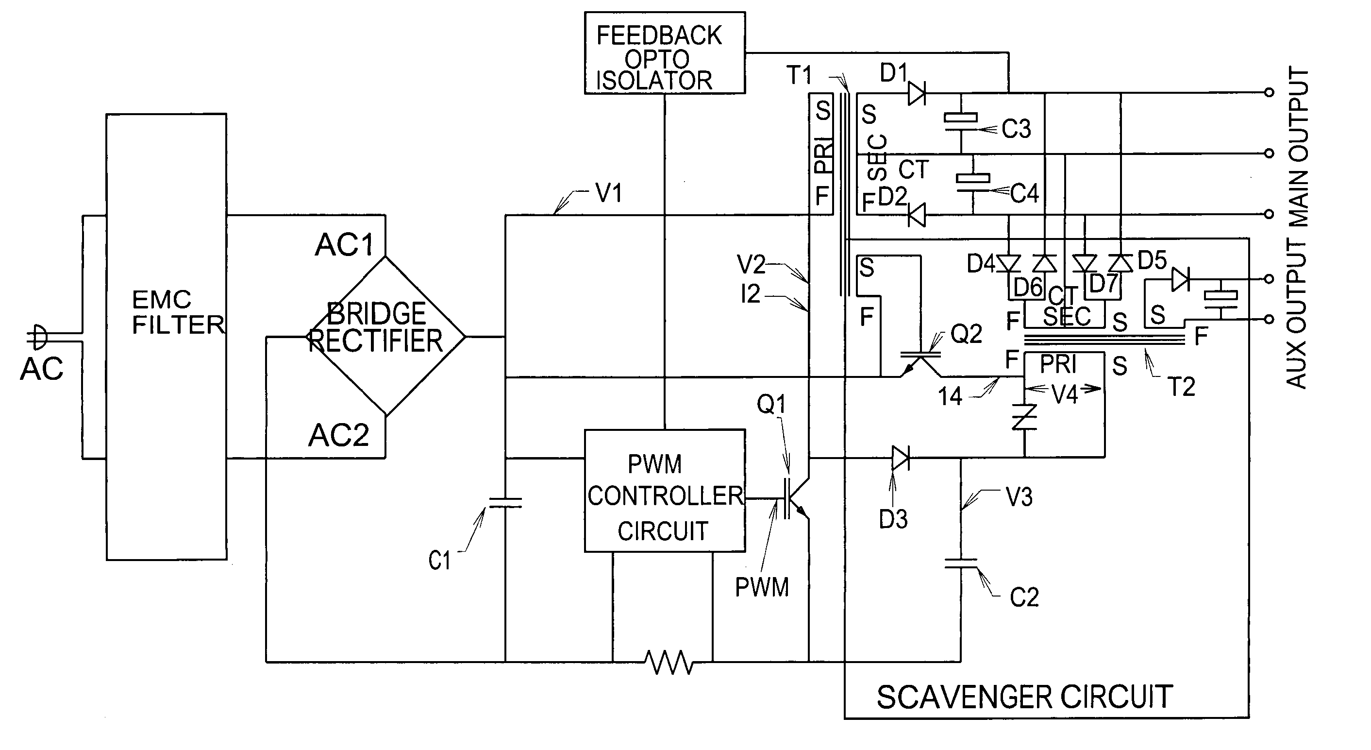 High efficiency switching power converter
