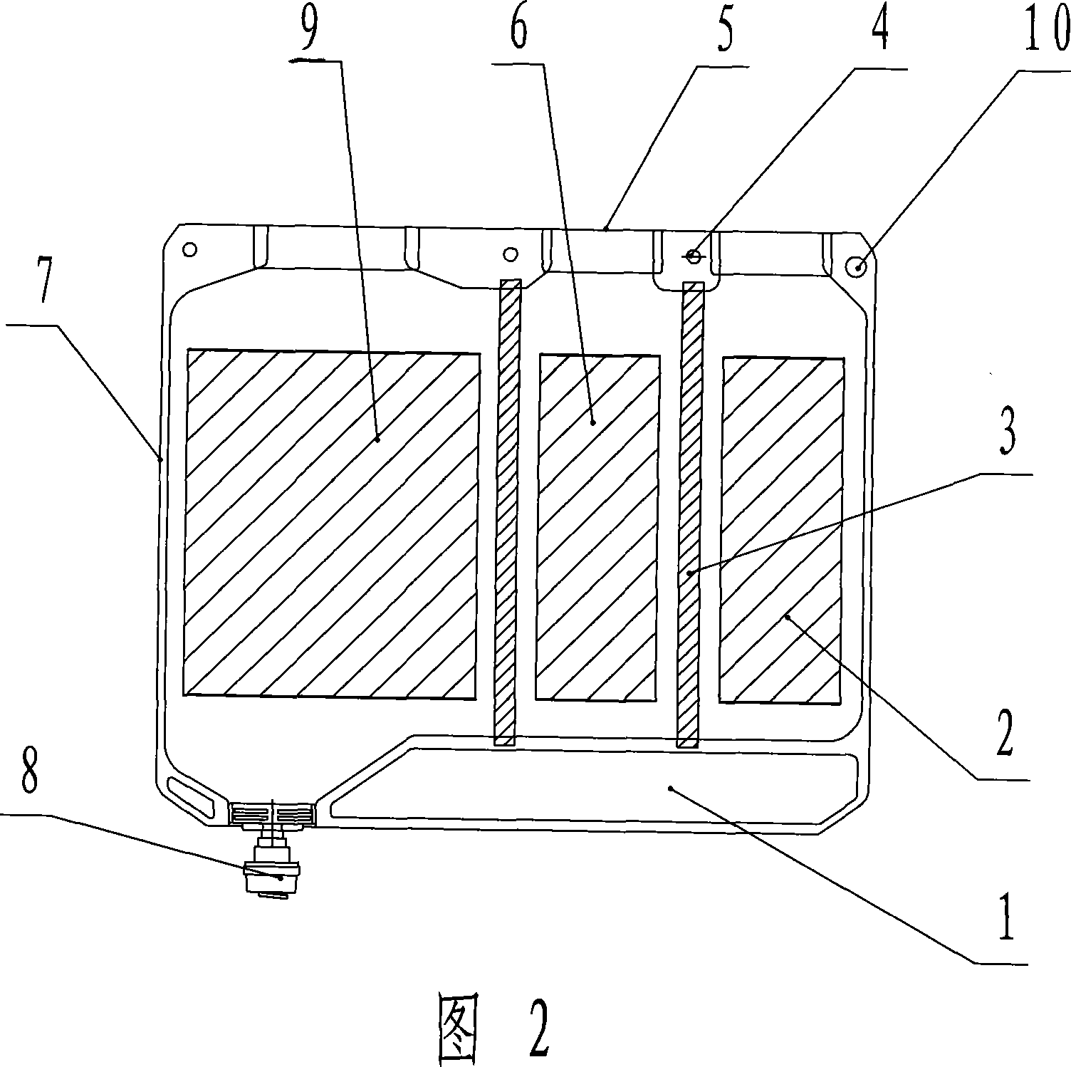 Single aperture tube liquid-liquid multi-chamber transfusion soft bag and its production method