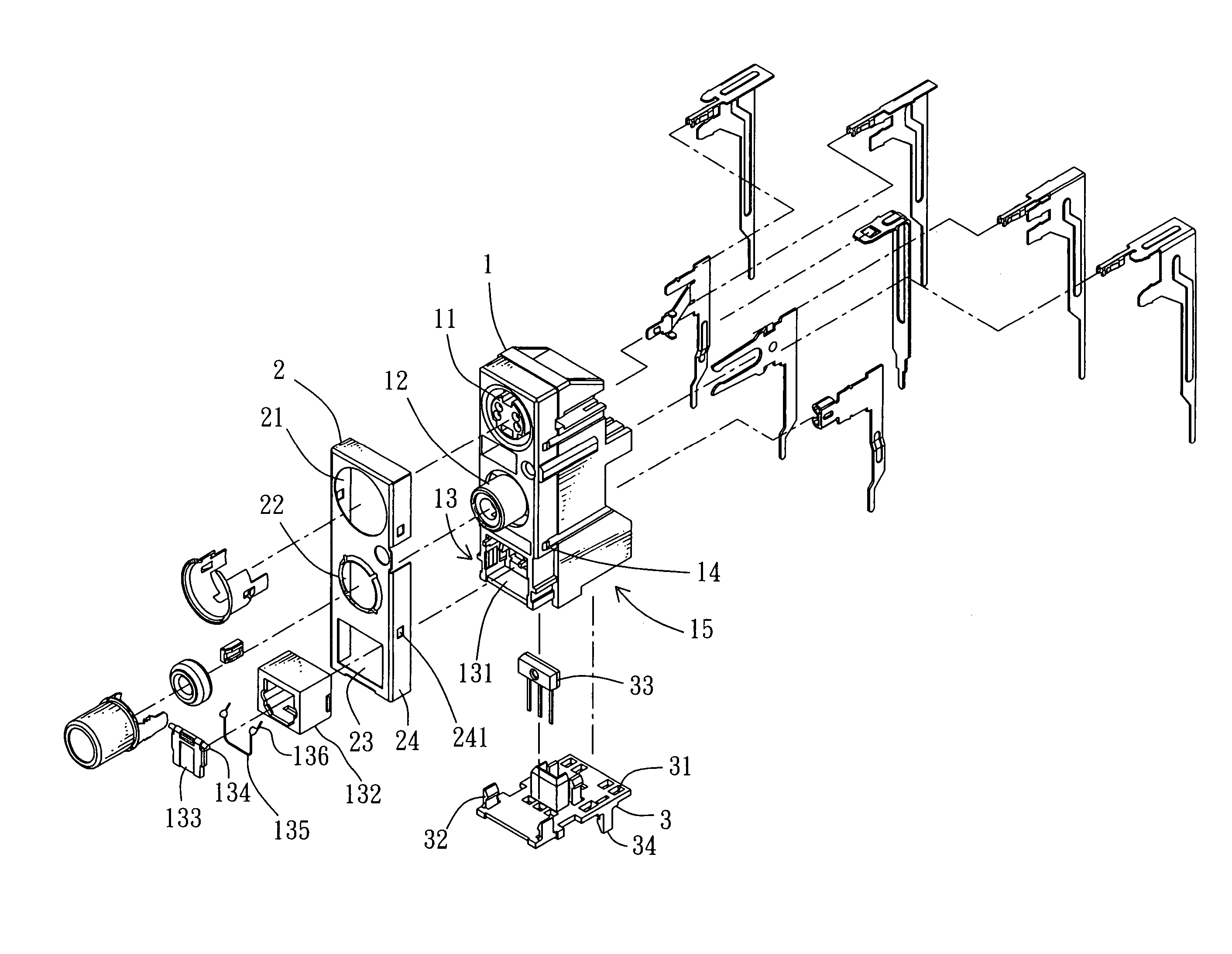 Composite audio/video output connector