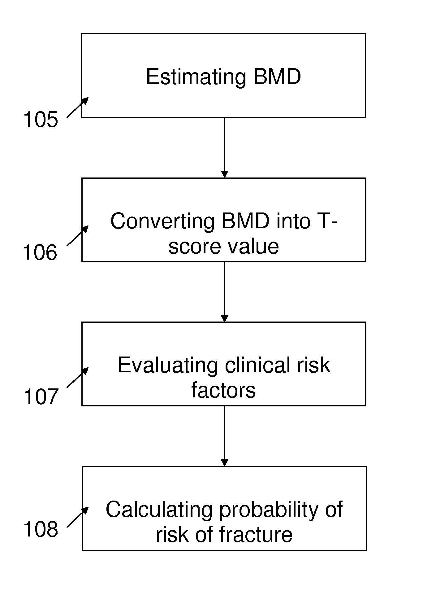 Apparatus and method for estimating the bone mineral density to asses bone fractures risk