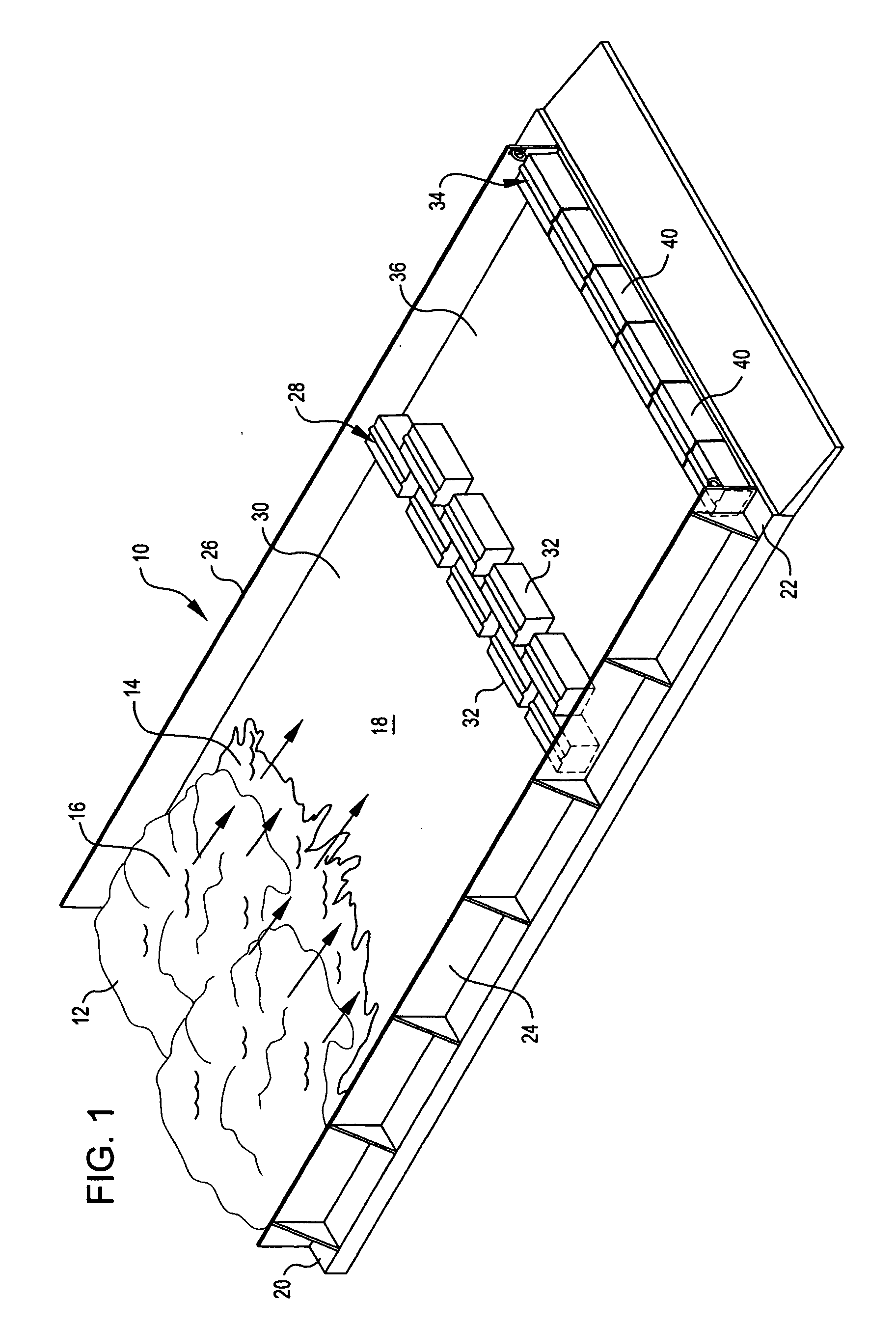 System and method of dewatering dredge spoils using sloping drain barge