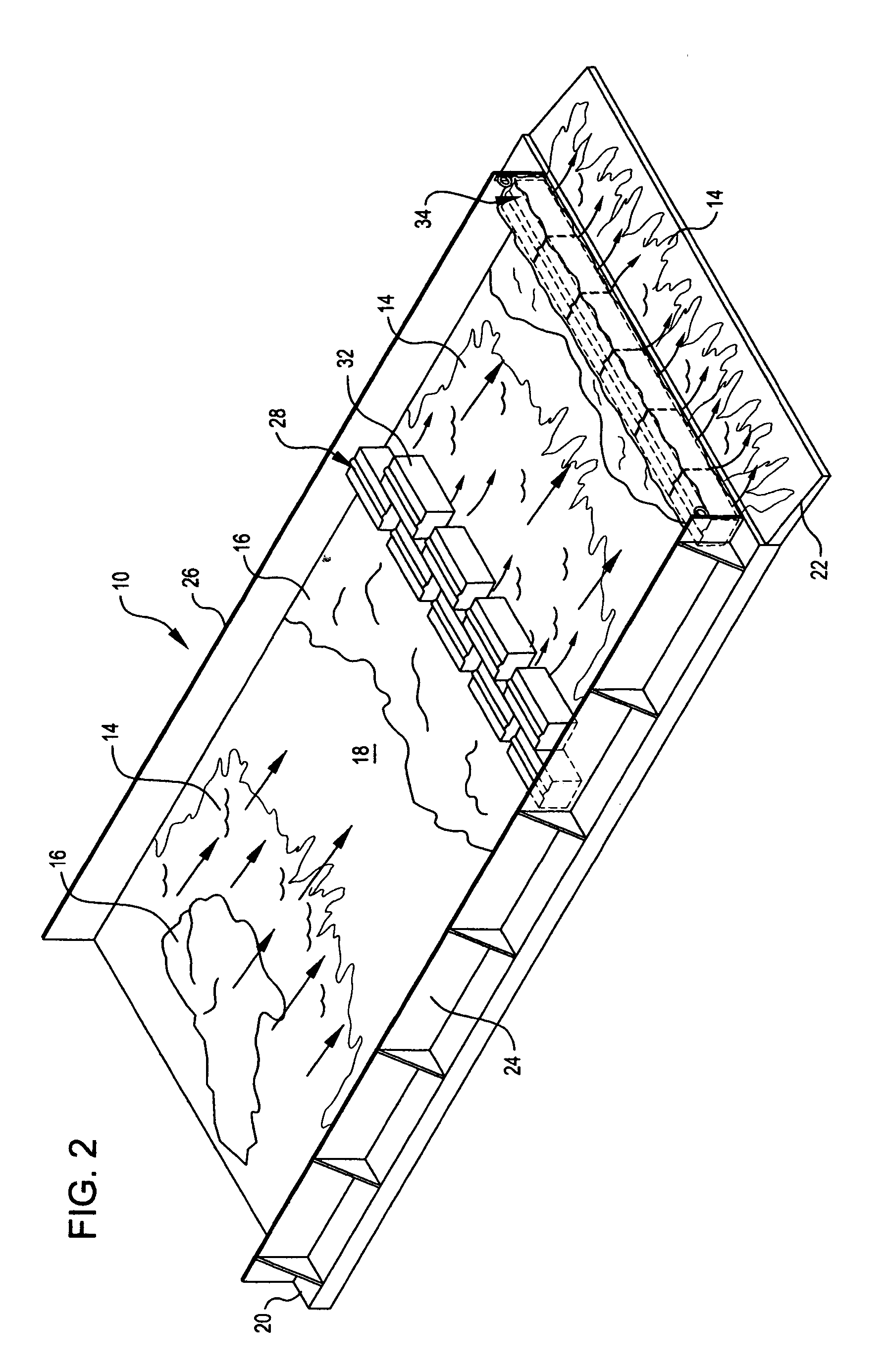 System and method of dewatering dredge spoils using sloping drain barge