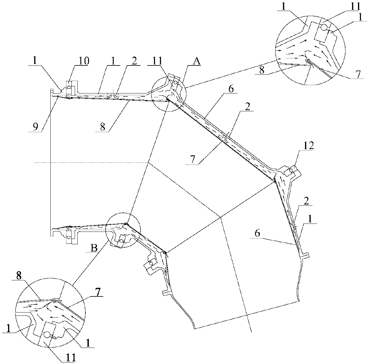 Nozzle insulation structure for thrust steering jet engines