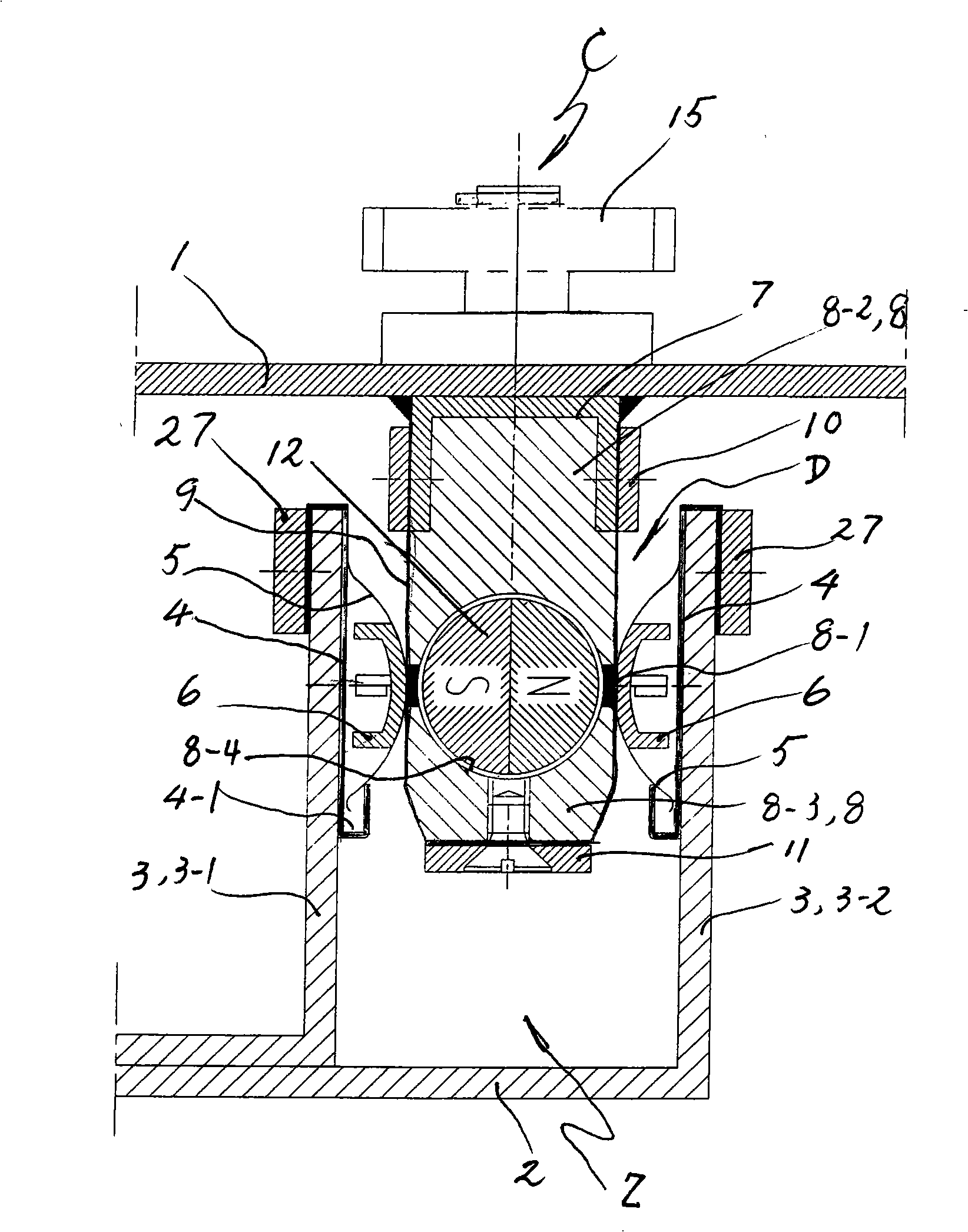 Slotting tool-socket matching pair for electromagnetic shield door