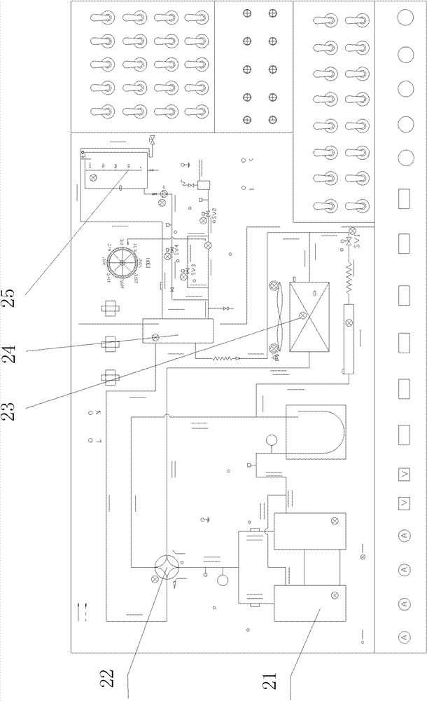 Educational instrument for refrigerating system of heat pump hot water machine