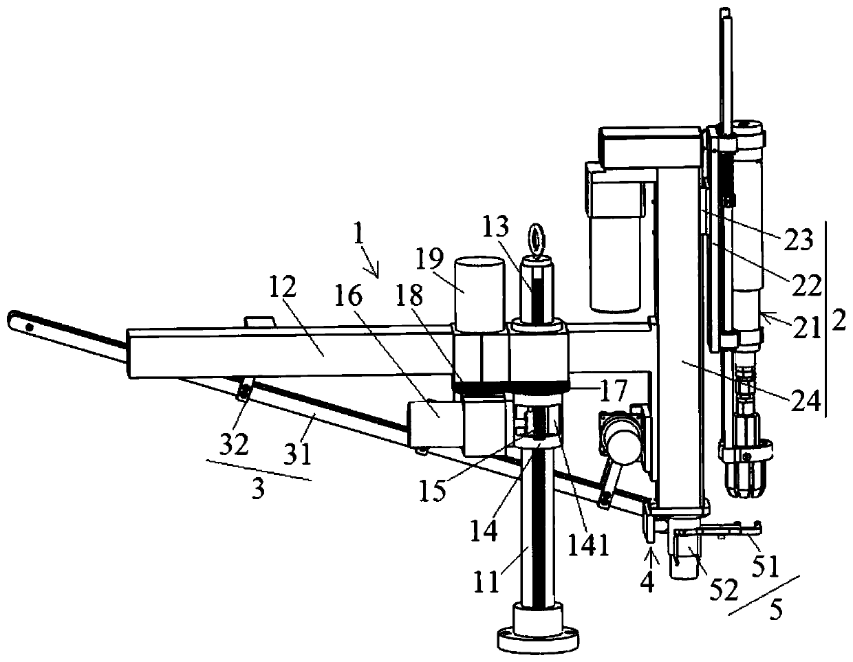 Device applied to automatic welding of T-shaped welding stud with ceramic ring