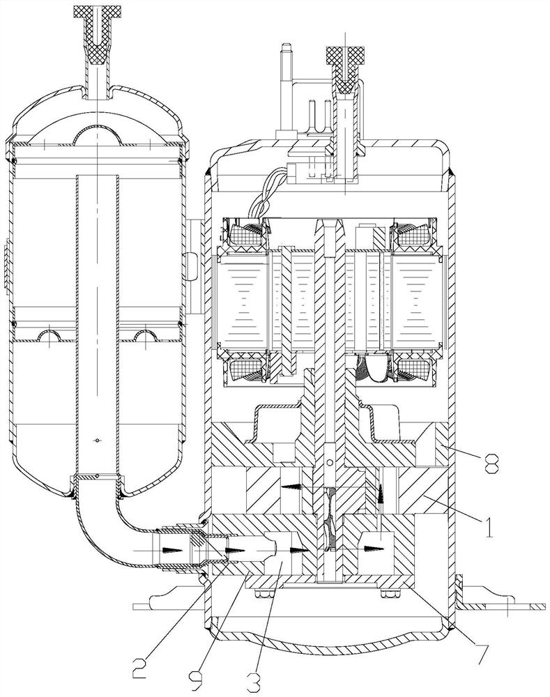 Pump body structure, compressor and air conditioner