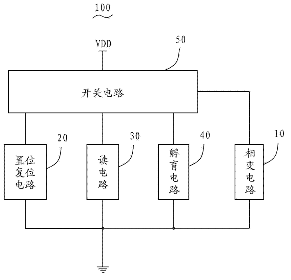 Phase change memory driving circuit and setting and resetting method