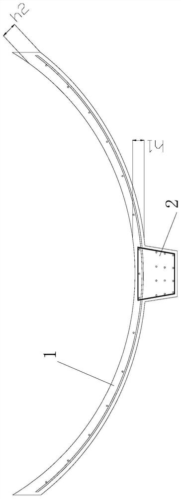 Pouring device for long-span prestressed concrete shell with cylindrical inner wall