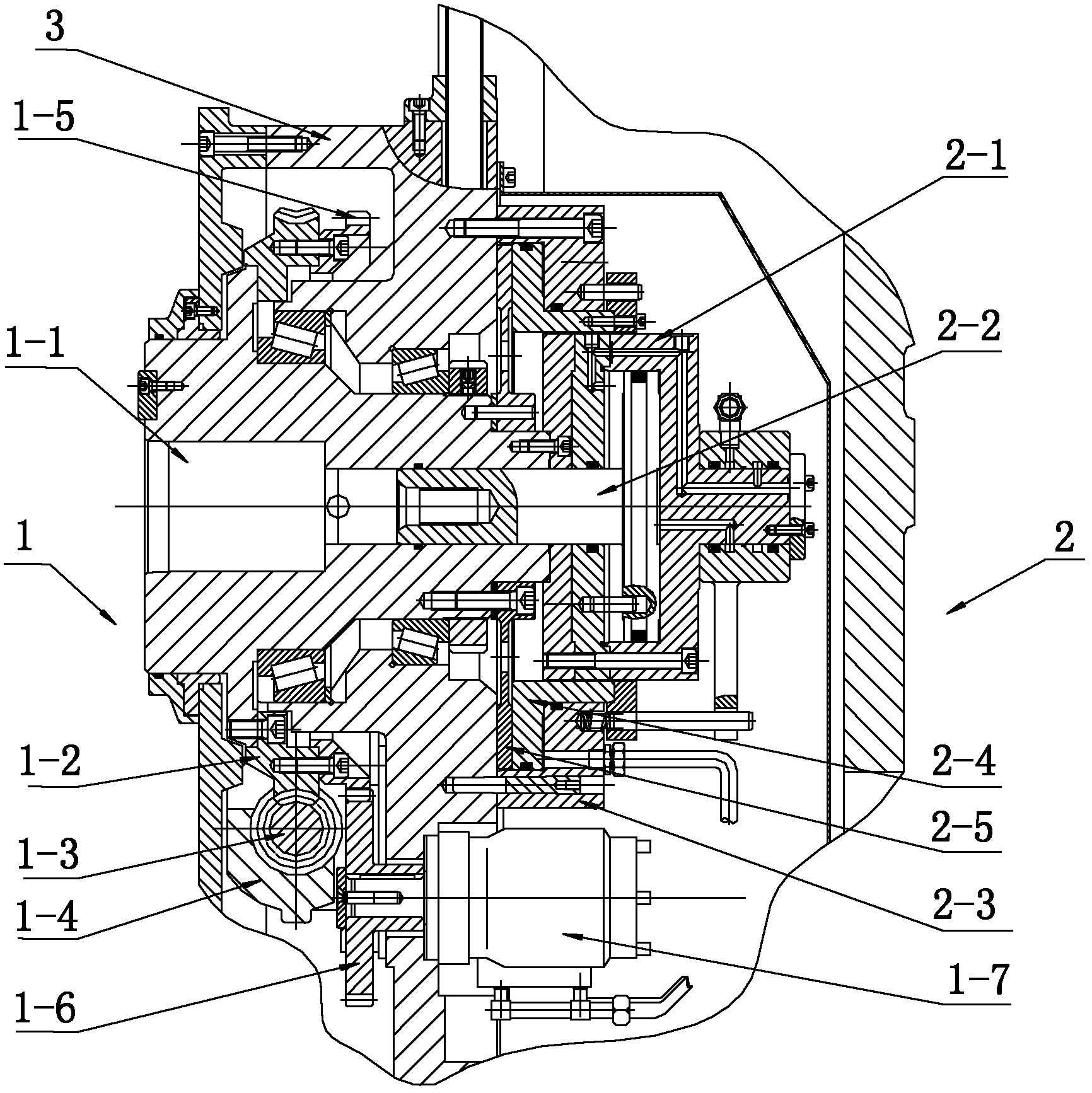 Indexing and clamping device for numerically-controlled large spiral bevel gear broaching machine