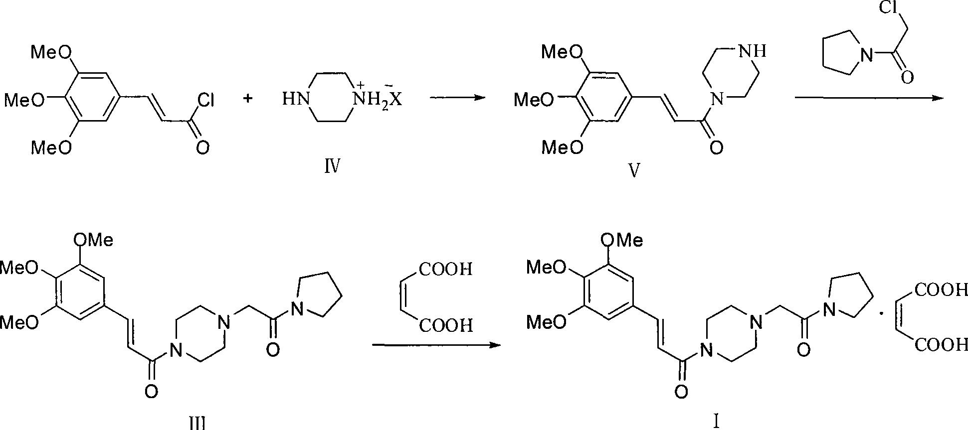 Synthesis of cinepazide maleate