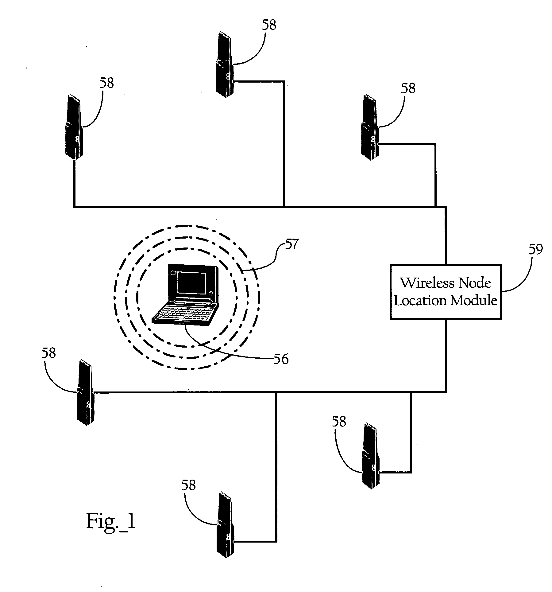 Location of wireless nodes using signal strength weighting metric