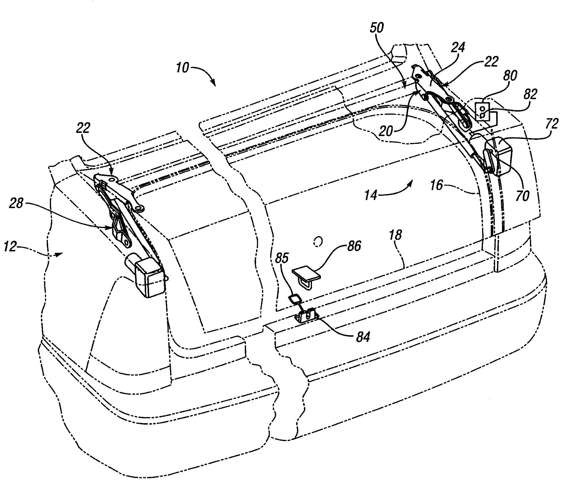 Decklid hinge with motor to automate opening and closing