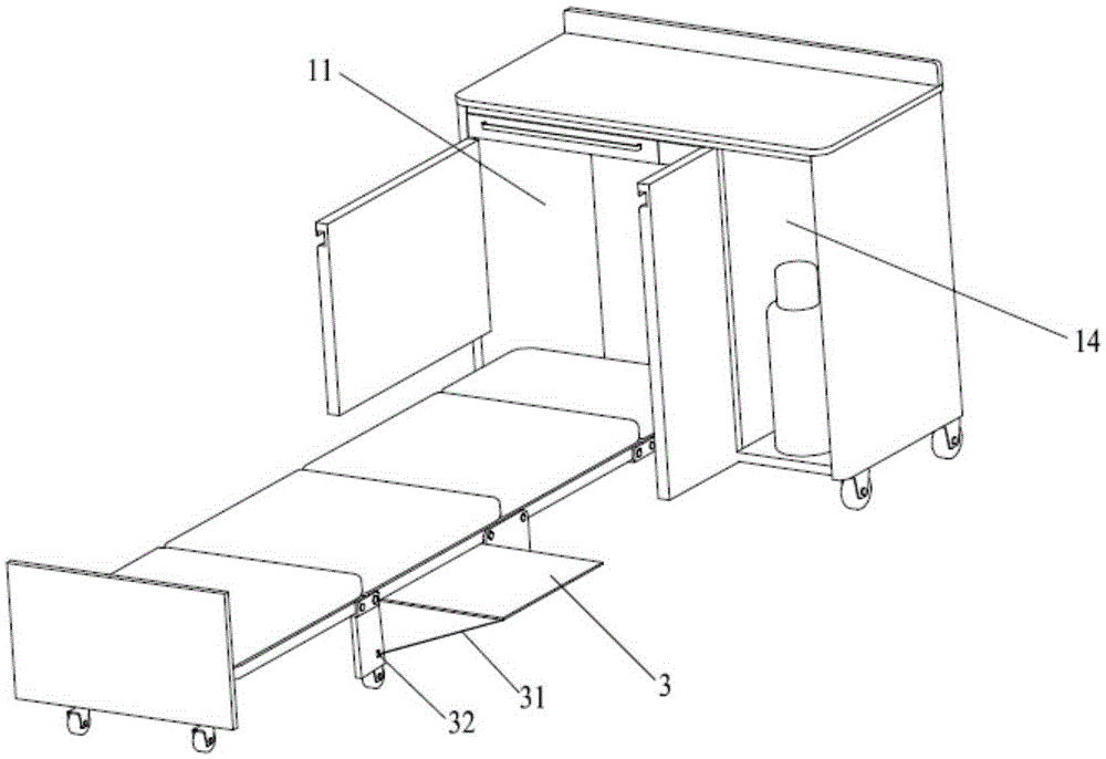 Medical foldable bedside cabinet