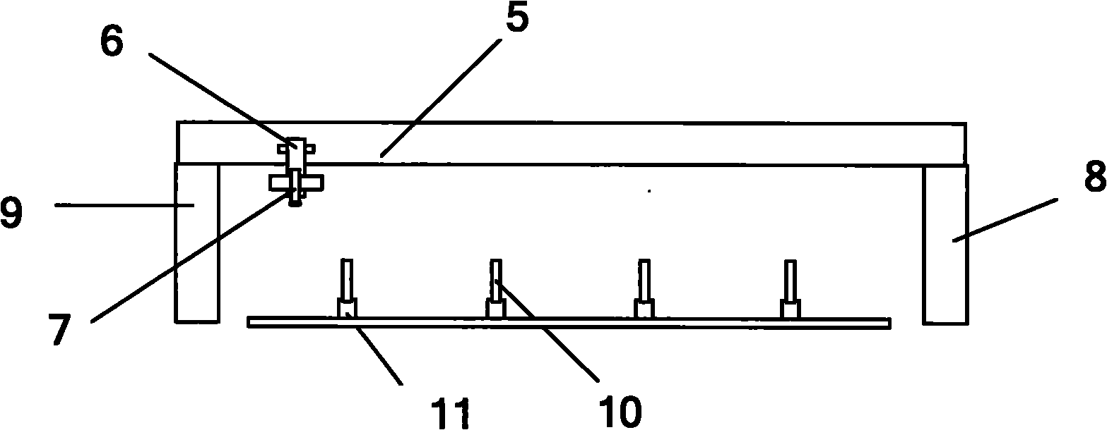 Stamped mark width measuring device and method