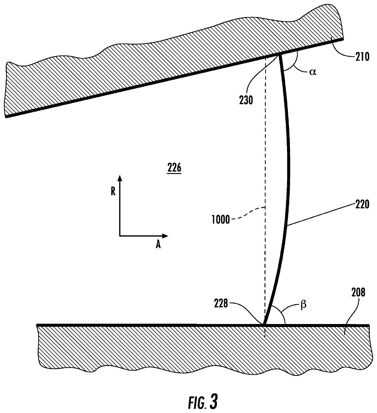 Turbomachine nozzle with an airfoil having a curvilinear trailing edge