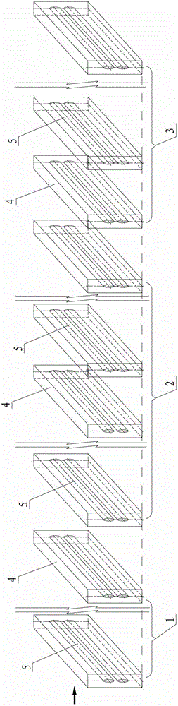 System for producing ribbed bar by quartered hot rolling production line