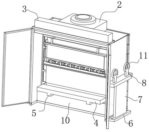 High-voltage power transformation box with fixed clamping protection device