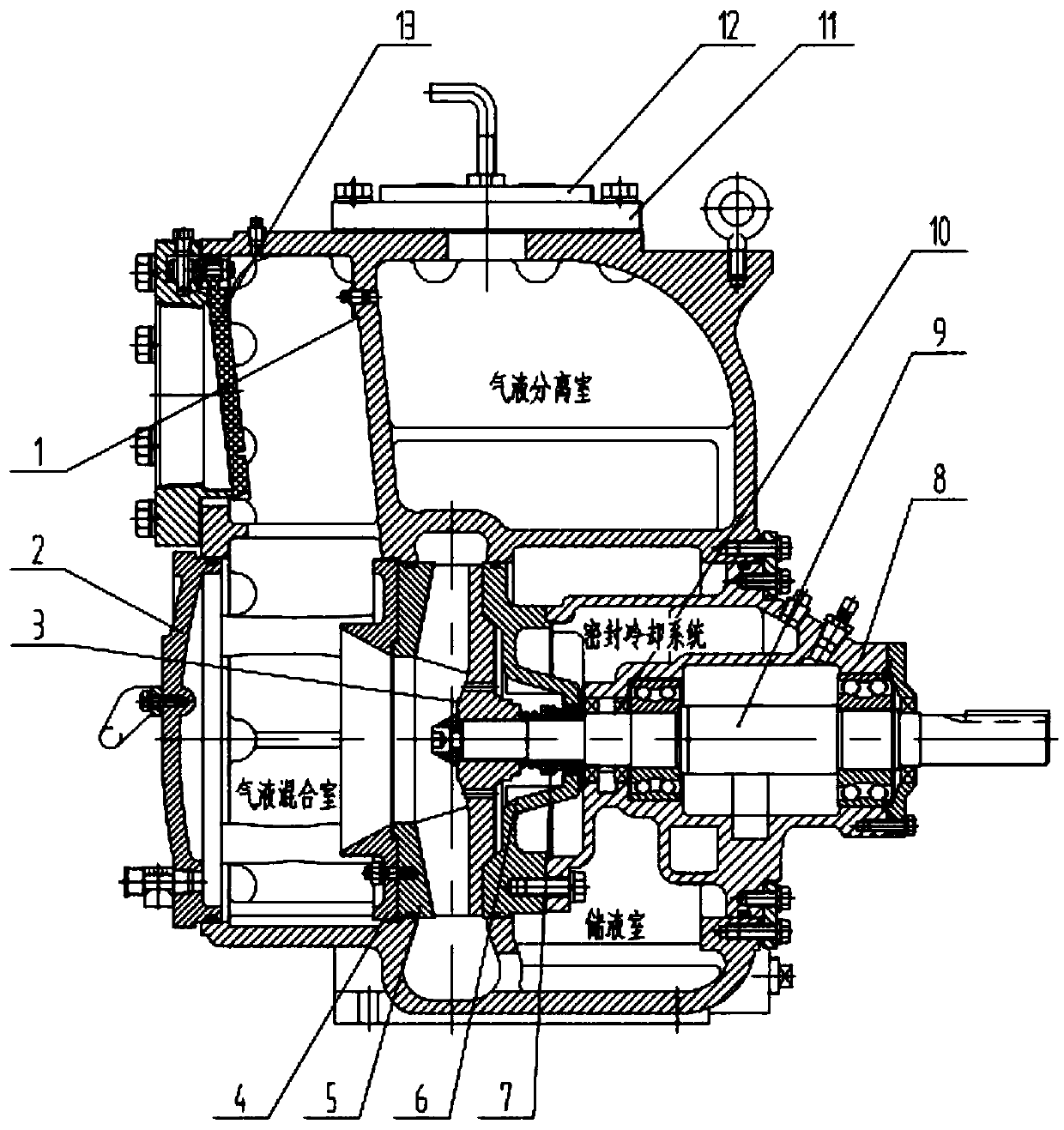Gas-liquid mixed self-suction type centrifugal pump