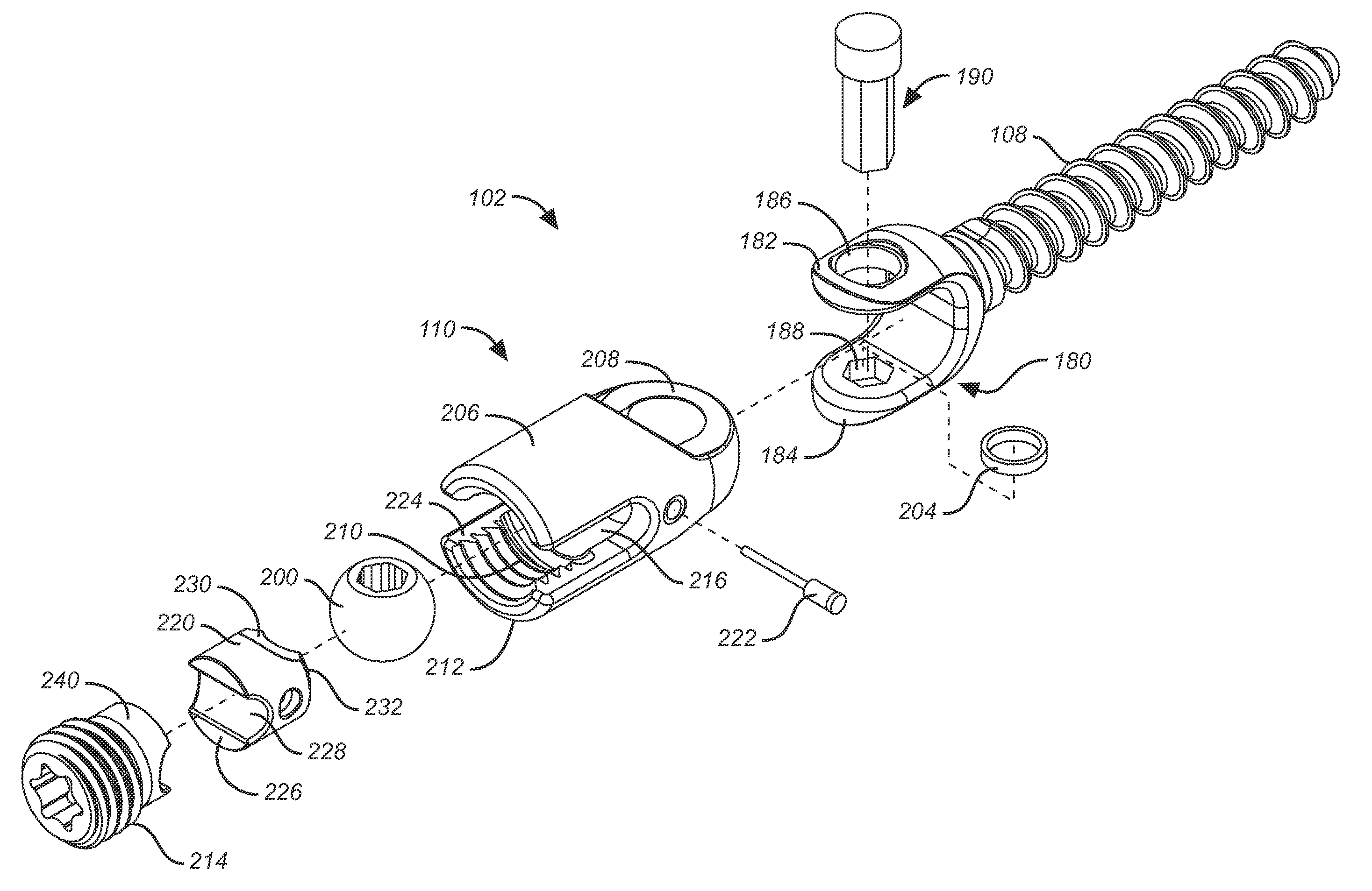 Bone anchor with a compressor element for receiving a rod for a dynamic stabilization and motion preservation spinal implantation system and method