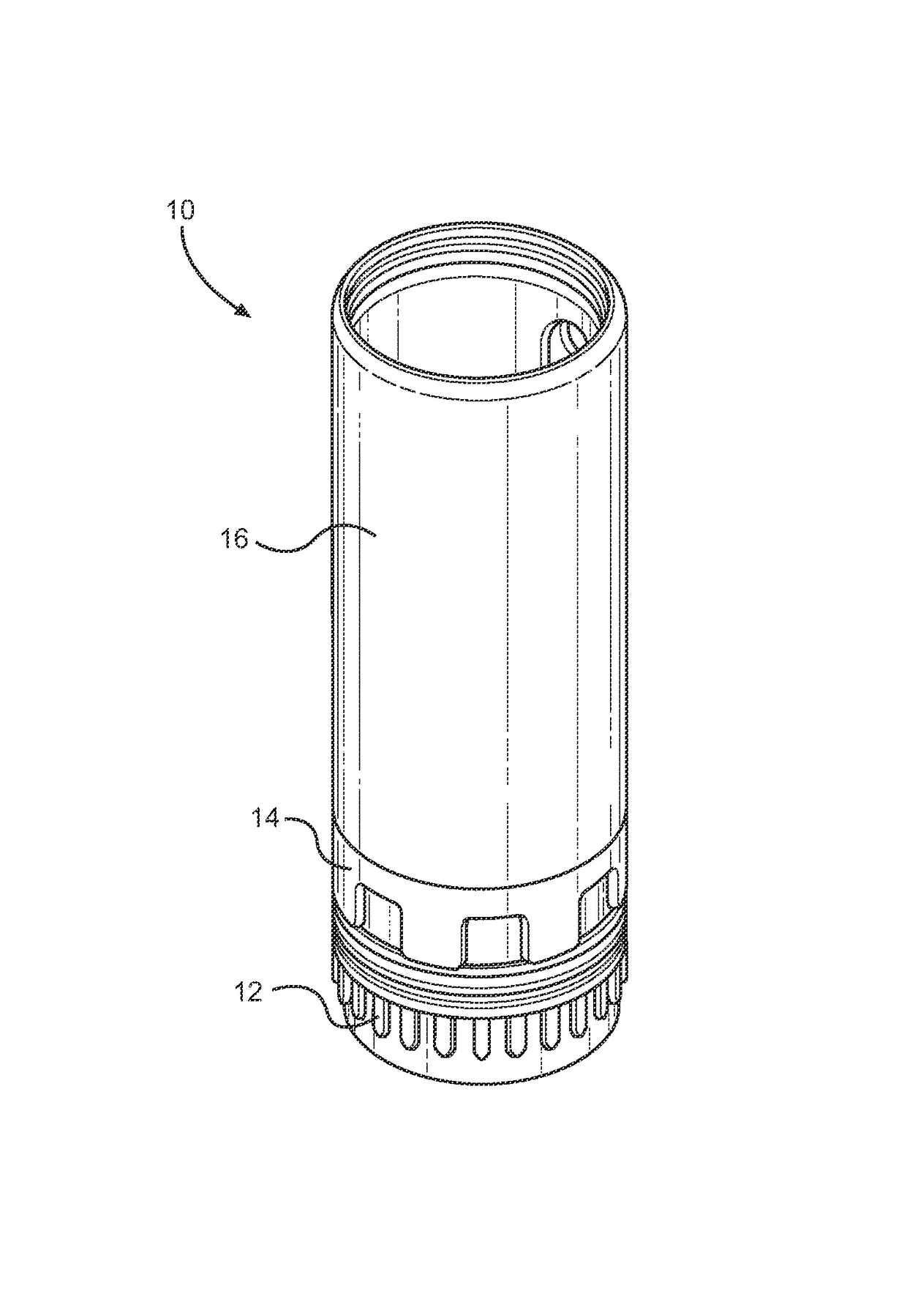 Cosmetic dispenser with crenelated wall for frictional resistance