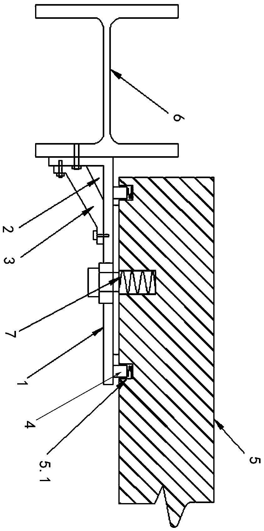 Connecting part for connecting light wall body with steel framework, connecting structure and construction method