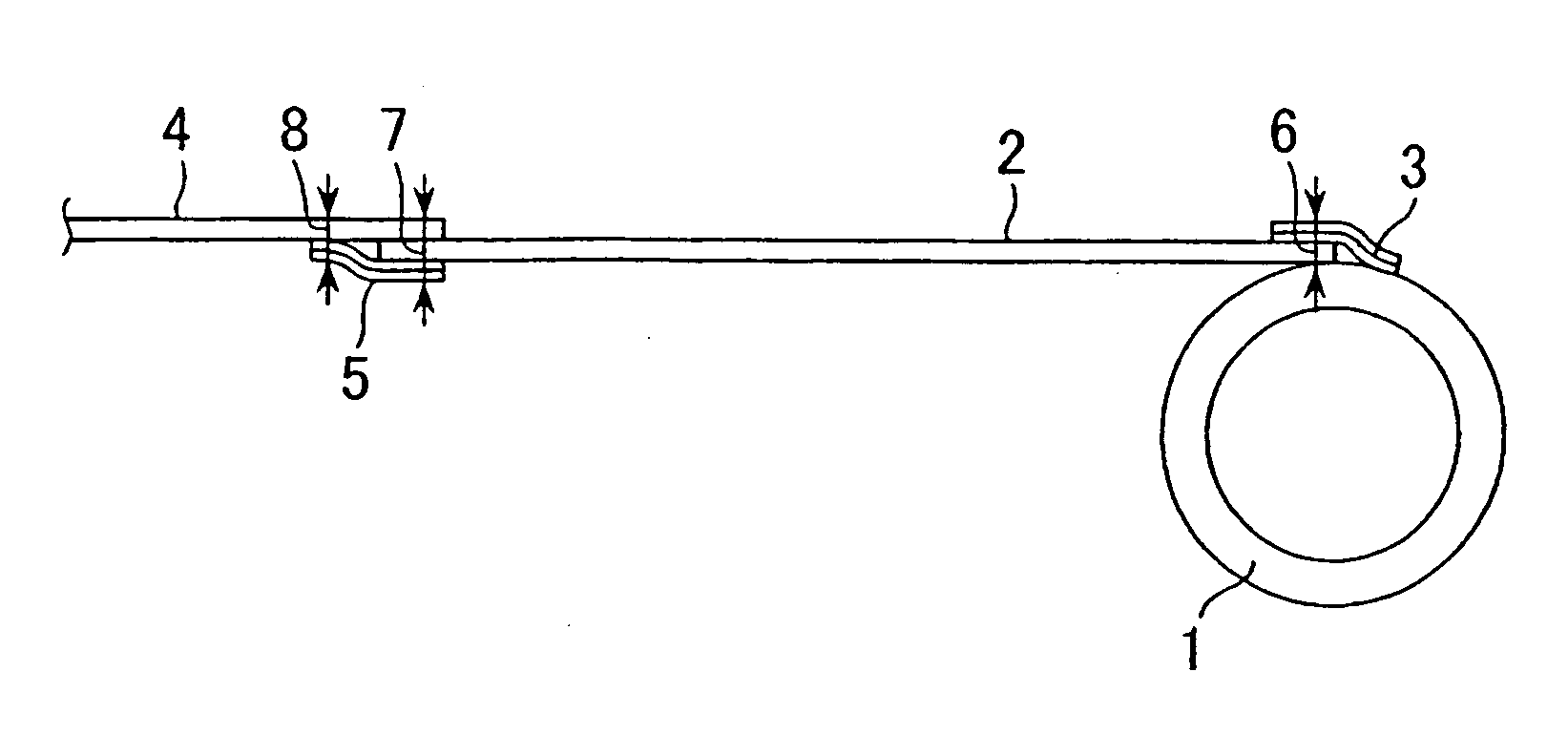 Coating film tape end structure