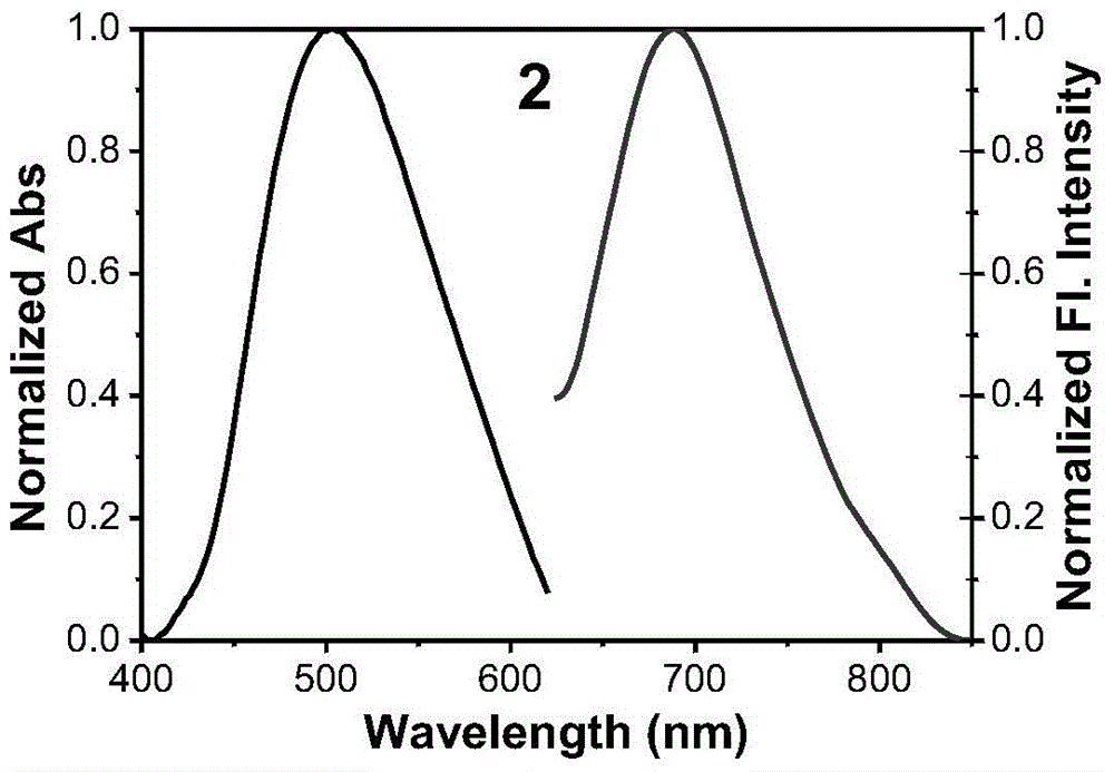 Near-infrared fluorescent dye with large stokes shift and synthesis method and application