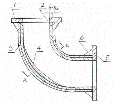 Design method for elbow used for dredging engineering conveying pipeline and elbow designed by design method