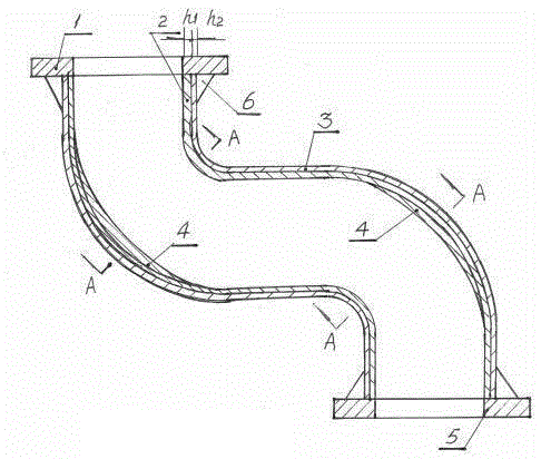 Design method for elbow used for dredging engineering conveying pipeline and elbow designed by design method