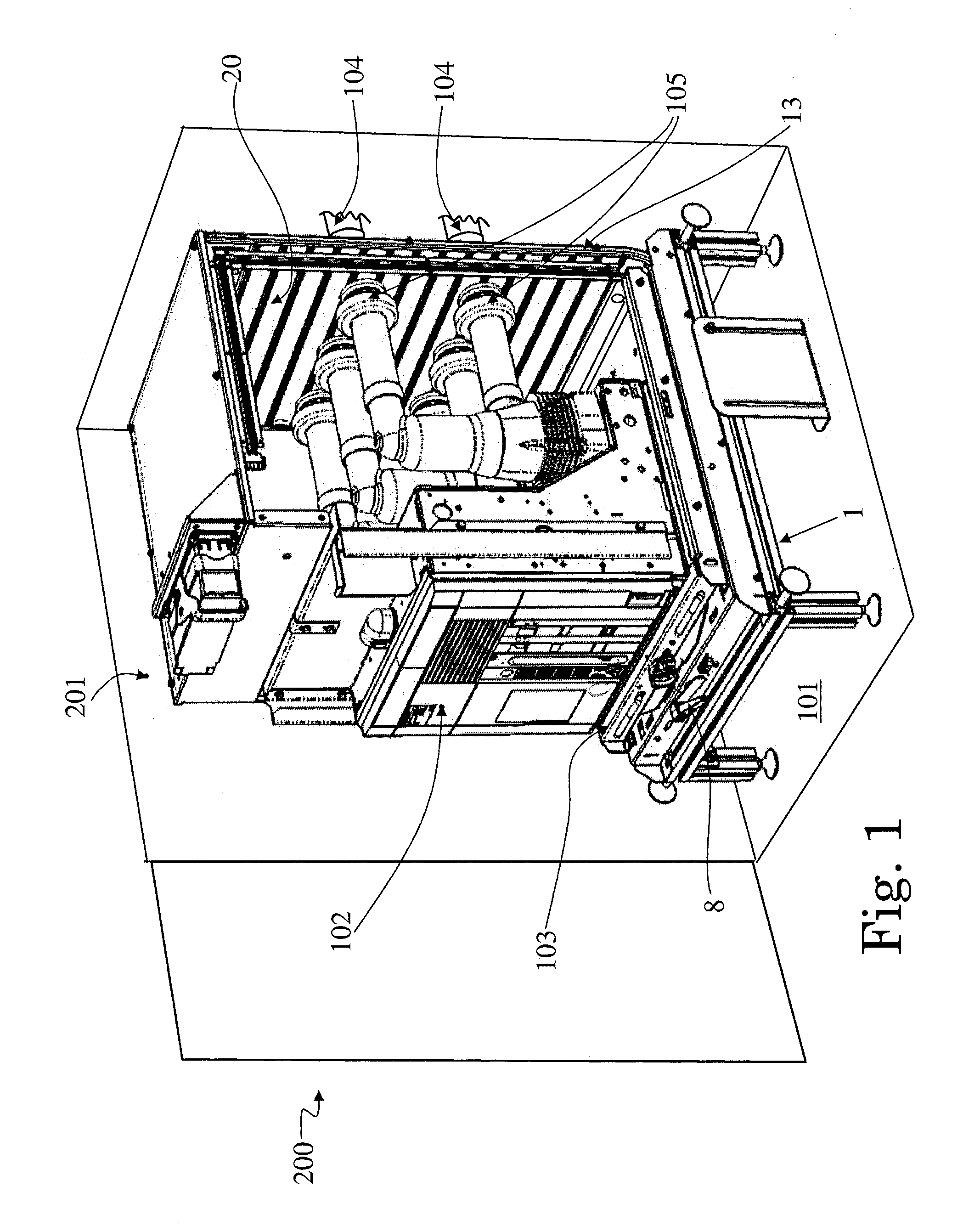 Shutter device for an electrical switchgear panel, and related switchgear panel