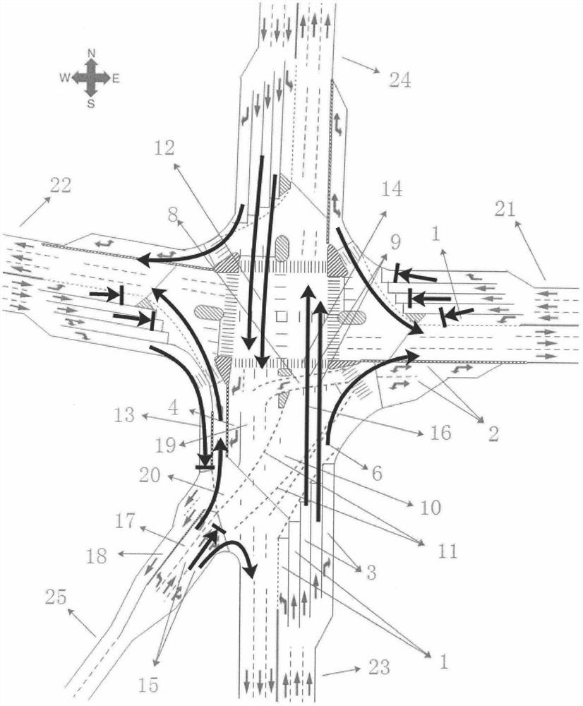 Multi-fork intersection structure and sinking method