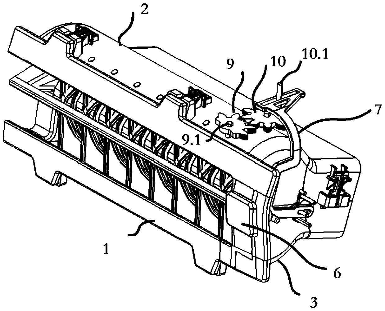Air outlet method for realizing a front-blade-free automobile air conditioner