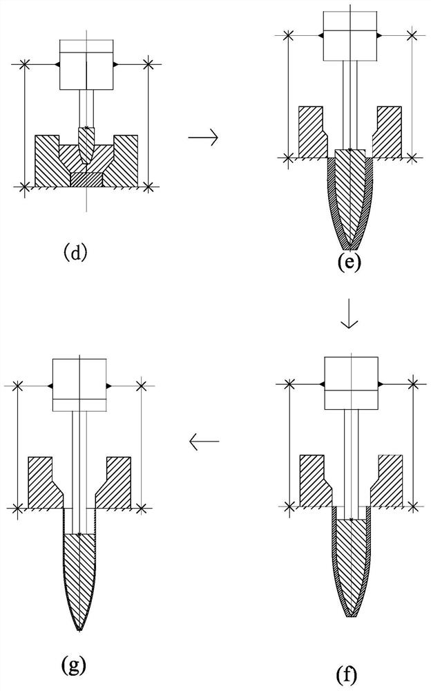 Extrusion and stretching composite forming equipment for forming large conical cylinder