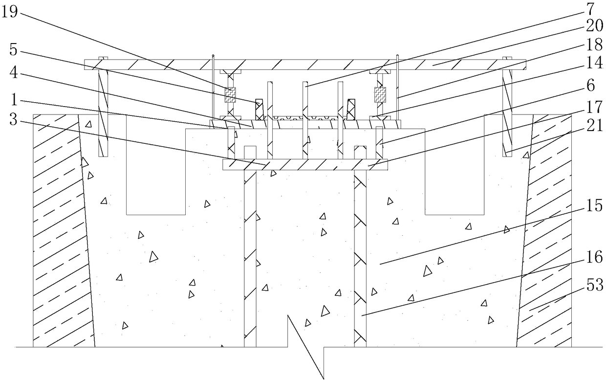 Construction method for large-section embedded stiff column base