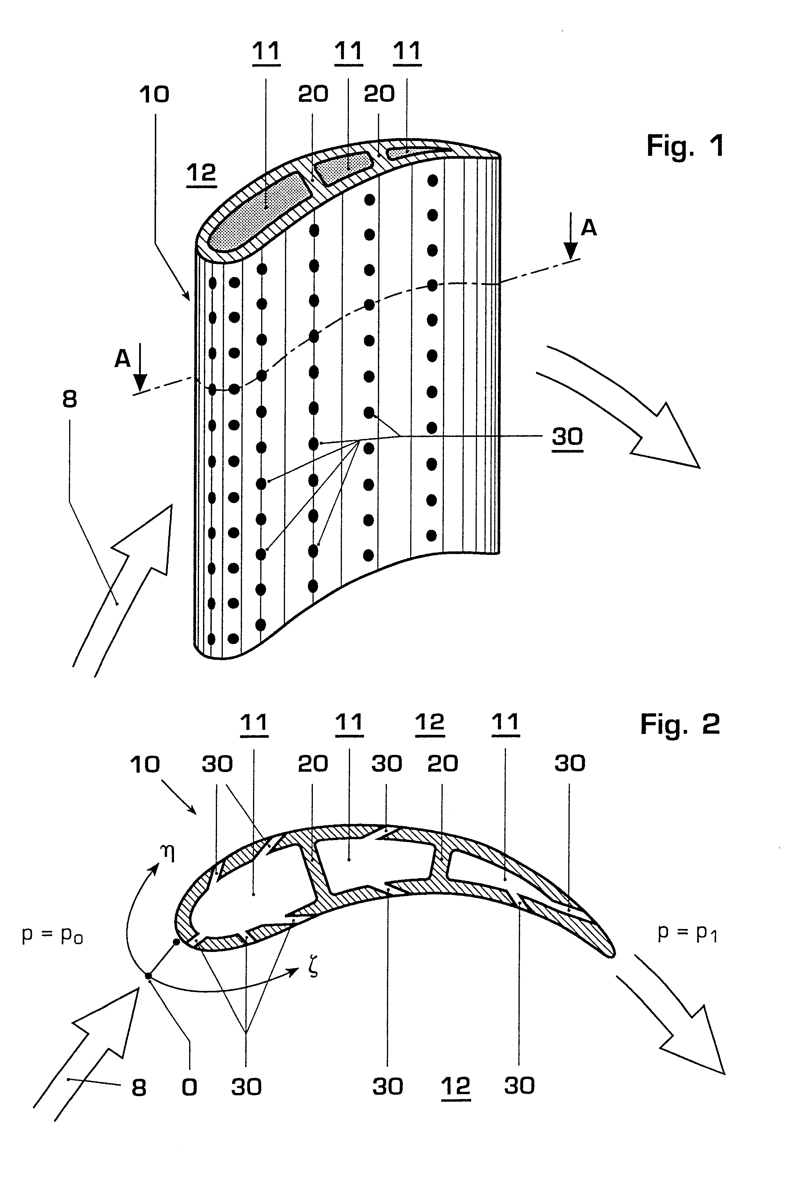 Cooled components with conical cooling passages