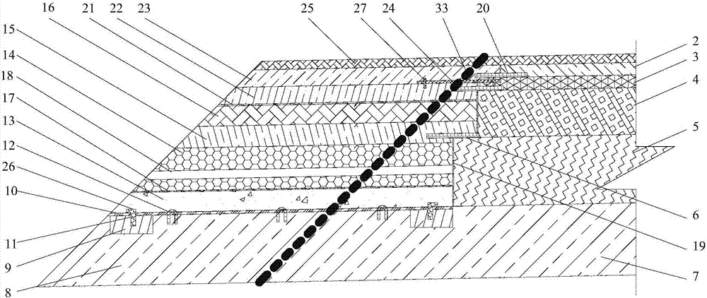 Flexible base layer asphalt pavement splicing and widening construction method