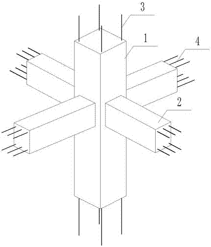 Fabricated three-dimensional beam-column element prefabricated component