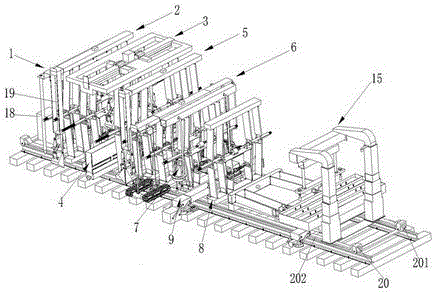 Pillow changing machine with chain-tooth stone discharging device