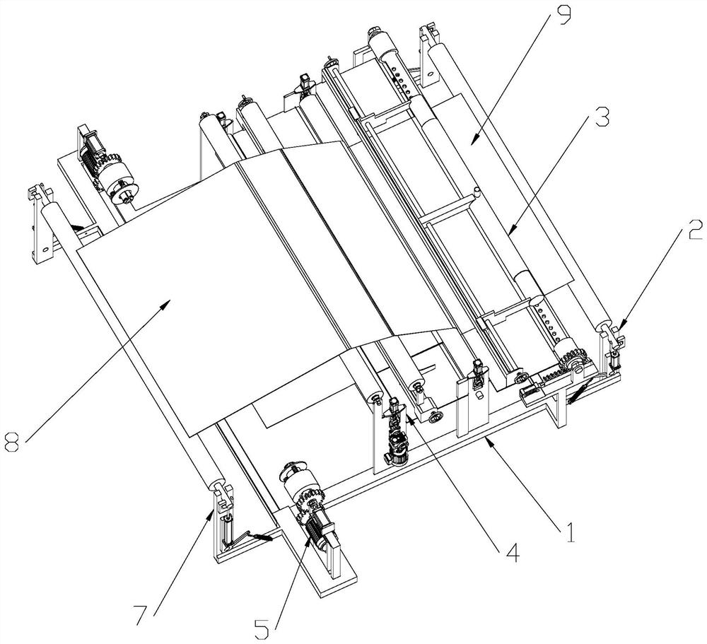 A coating material coating device and coating method for the production of laminating non-woven fabrics