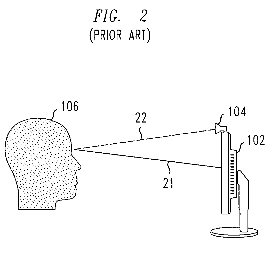 Method and apparatus for enabling improved eye contact in video teleconferencing applications