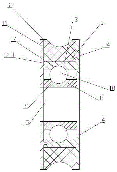 Rolling wheel of elevator landing door system